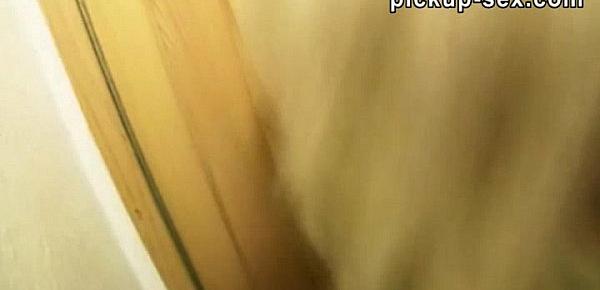  Amateur blonde girl convinced for a quick sex in the toilet